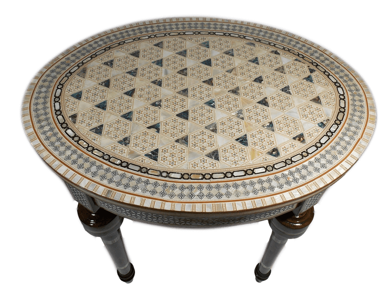 Oval Mother of Pearl Moroccan coffee Side table Medium